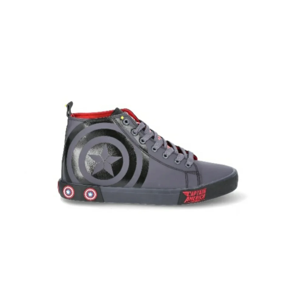 Ground Up Gray Captain America Hi-Top Sneakers Men's Shoe Sizes - Picture 5 of 5